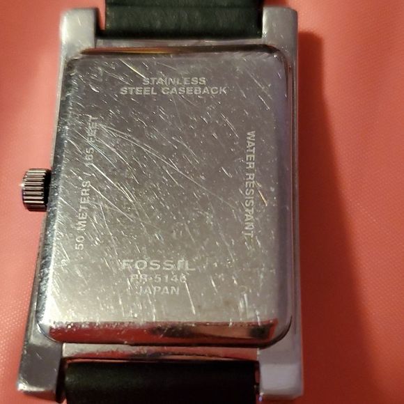 FOSSIL Steel PR-5146 Genuine Leather Quartz Analog Unisex Watch New Battery‎ main image 4